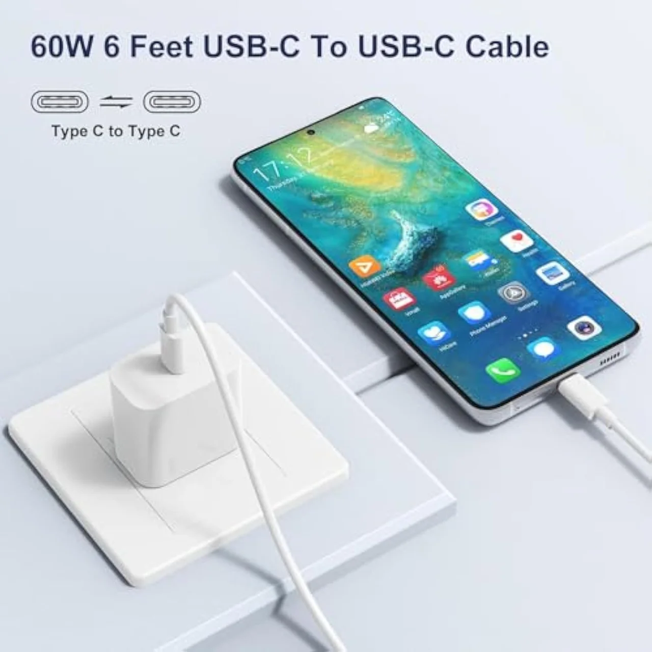 usb c to usb c charging cable 3pack 6ft 60w type c to type c fast charger cord 2