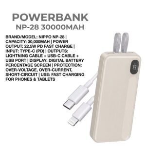NIPPO NP-28 30000mAh Power Bank: Ultimate 22.5W Fast Charger